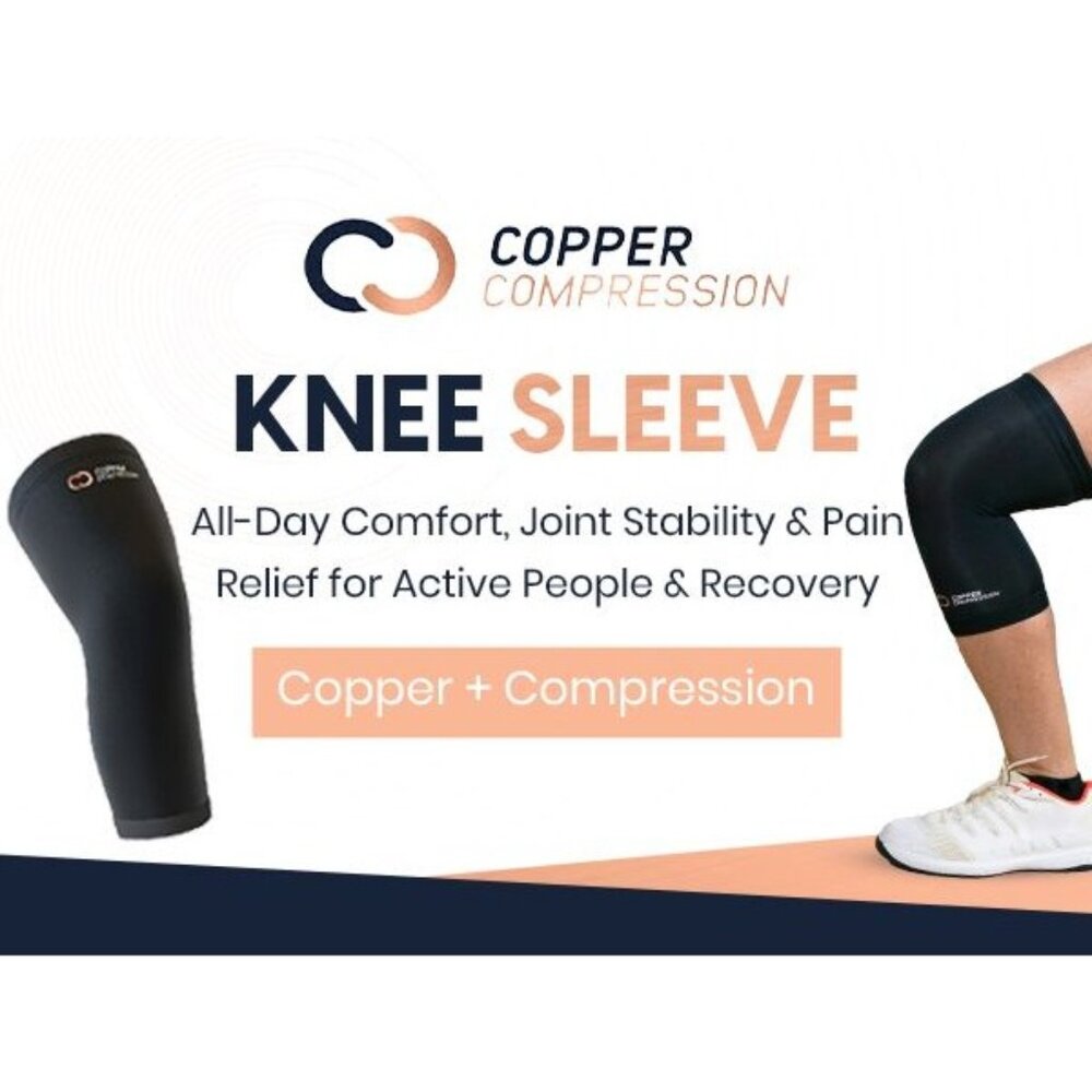 DG-47 Copper Compression Size Small Knee Sleeve Knee Stabilizer Support Brace